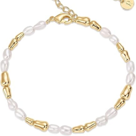 Neiman Marcus 18K Gold Plated Beaded Freshwater Cultured Pearl Bracelet - Picture 3 of 3